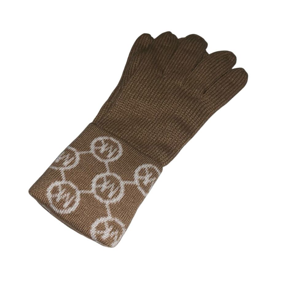 Michael Kors Tan Gloves with Logo Cuff - Picture 5 of 9